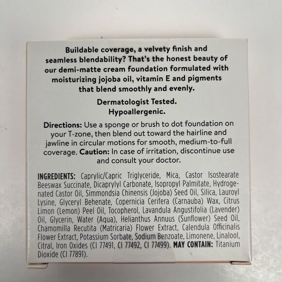 Honest Beauty Everything Cream Foundation 0.31 oz Walnut Buildable Blendable - Picture 5 of 7